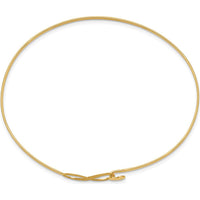 14K Yellow Gold Brushed and Polished Infinity Heart Clasp Bangle Bracelet - 7in Length by Oro Pregiato