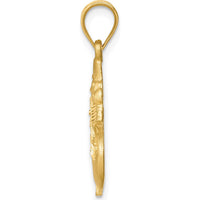 14K Yellow Gold Brushed and Polished Snowman Pendant with Diamond-Cut Detail by Oro Pregiato