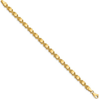 14K Yellow Gold Brushed and Polished X-Design 7" Chain Bracelet by 0