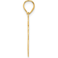 14K Yellow Gold Brushed Border Script Number 88 Pendant - Laser Cut Satin Finish by 0