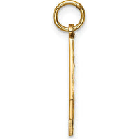14K Yellow Gold Brushed Diamond-Cut Number 4 Charm - Modern Statement Pendant by Oro Pregiato