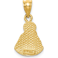 14K Yellow Gold Brushed Diamond-Cut Solid Jesus Pendant - Religious Faith Symbol in Yellow Gold by Oro Pregiato