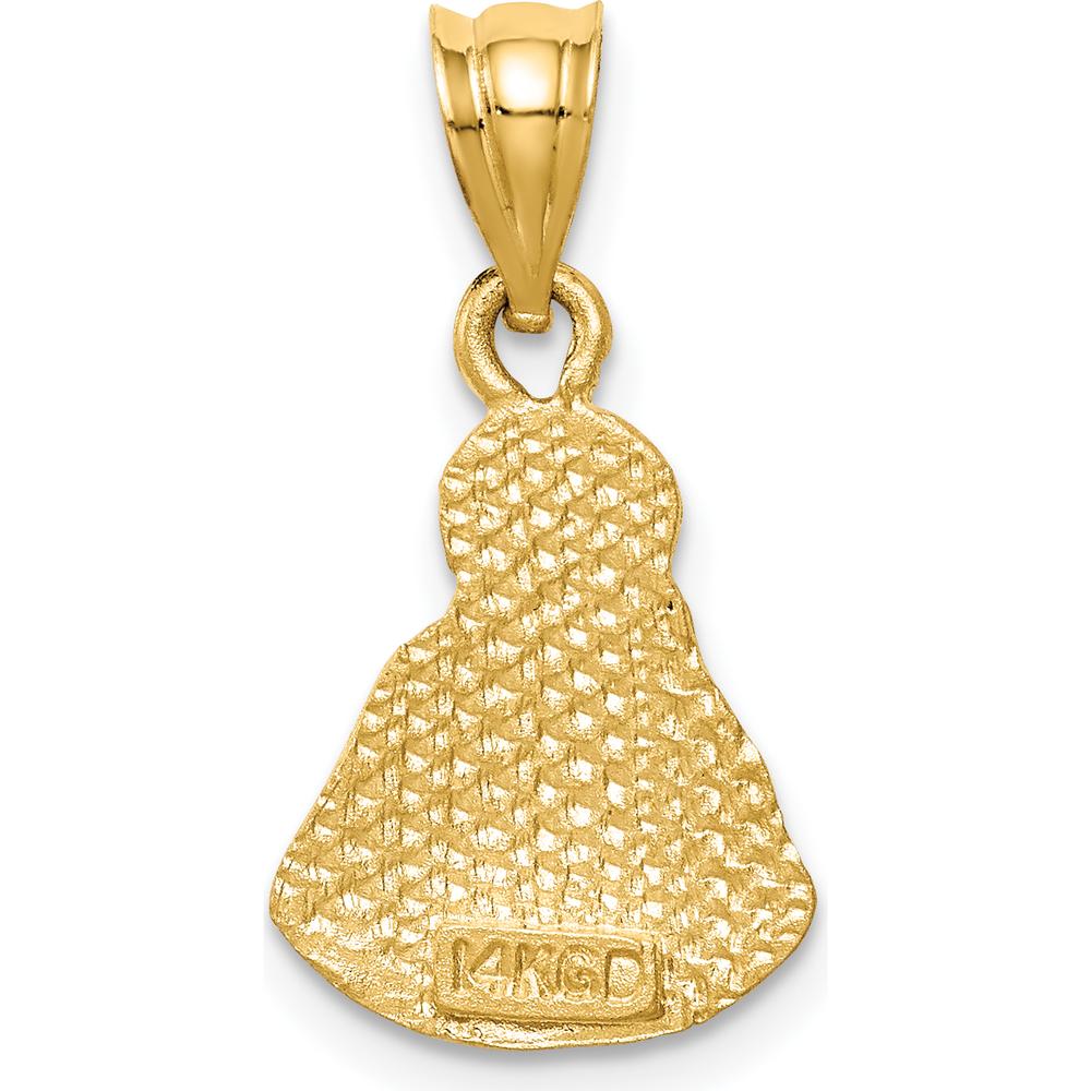 14K Yellow Gold Brushed Diamond-Cut Solid Jesus Pendant - Religious Faith Symbol in Yellow Gold by Oro Pregiato