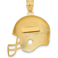 14K Yellow Gold Brushed Football Helmet Pendant with Satin Finish - 22mm by Oro Pregiato