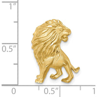 14K Yellow Gold Brushed Lion Slide Pendant with Diamond-Cut Texture by Oro Pregiato