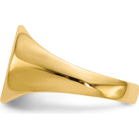 14K Yellow Gold Brushed Satin Signet Ring - 10.5x11.0mm Top by 0