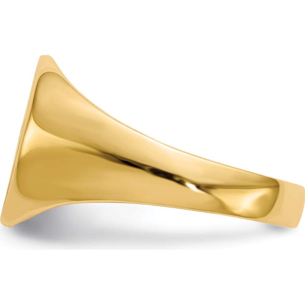 14K Yellow Gold Brushed Satin Signet Ring - 10.5x11.0mm Top by 0