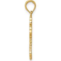 14K Yellow Gold Budded Cross Pendant - 28mm x 14mm by Oro Pregiato