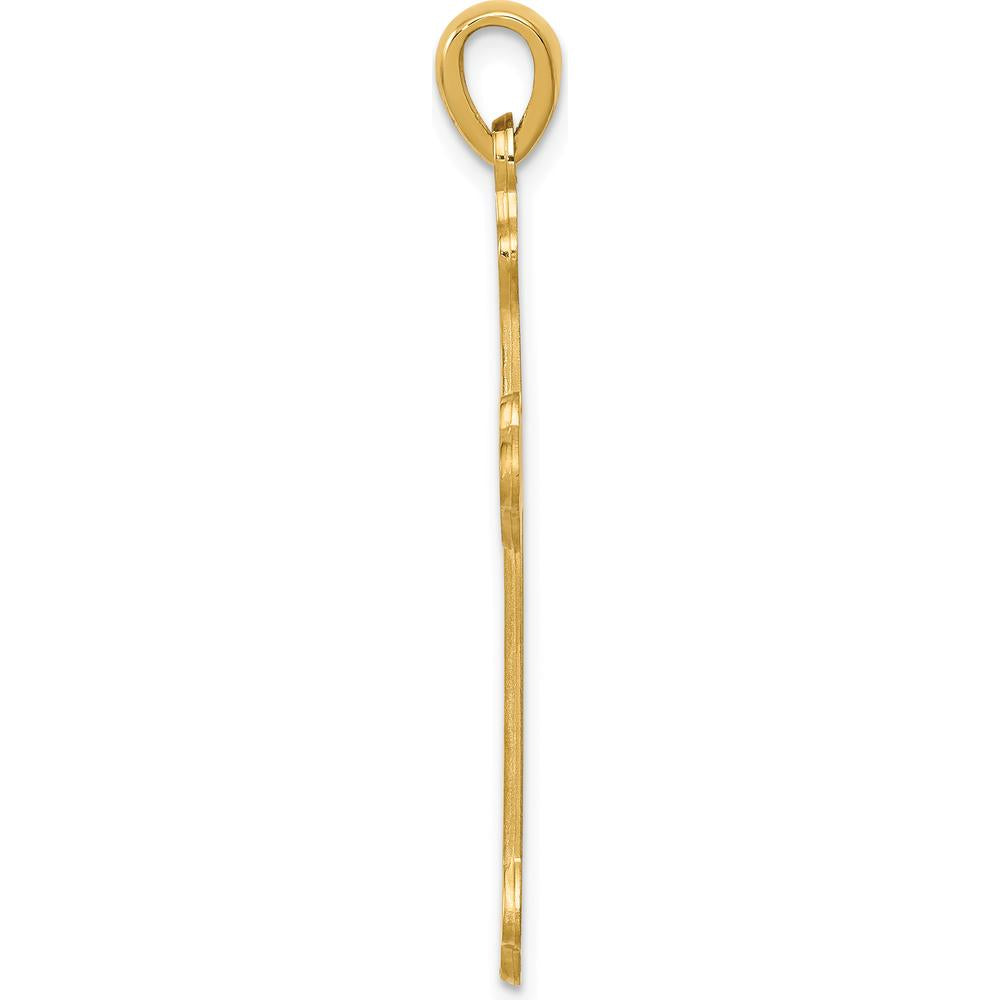 14K Yellow Gold Budded Cross Pendant - 41mm Length, 23mm Width by Oro Pregiato