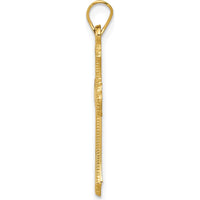 14K Yellow Gold Budded Cross Pendant - Elegant Religious Jewelry by Oro Pregiato