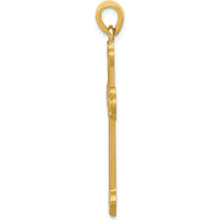 14K Yellow Gold Budded Cross Pendant with Polished Finish - 41mm Length and 22mm Width by Oro Pregiato