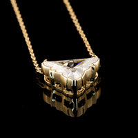 14K Yellow Gold Bull Shape Pendant with 1.62 Carat Bezel-Set Lab Diamond in E-F VVS2 Quality - Covaloro Fine Jewelry