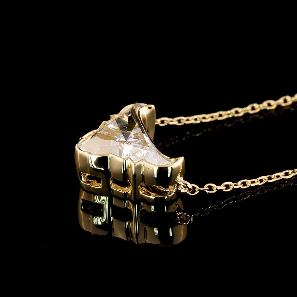 14K Yellow Gold Bull Shape Pendant with 1.62 Carat Bezel-Set Lab Diamond in E-F VVS2 Quality - Covaloro Fine Jewelry