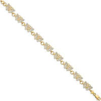 14K Yellow Gold Butterfly Bracelet with White Rhodium Plating - 7" Length by Oro Pregiato