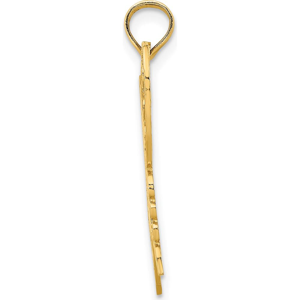 14K Yellow Gold Butterfly Charm Pendant with Open Back Design by Oro Pregiato