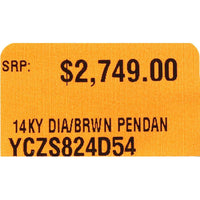 14K Yellow Gold Butterfly Pendant Necklace with White and Chocolate Diamonds - 0.38 Carats Total Diamond Weight