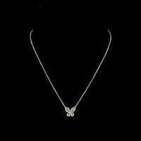 14K Yellow Gold Butterfly Pendant with 1.56 Carats Marquise and 0.60 Carats Round Lab Diamonds - 2.16 Total Carat Weight - Covaloro Fine Jewelry