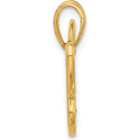 14K Yellow Gold Butterfly Pendant with Diamond-Cut Flower Motif and Rhodium Accents by Oro Pregiato