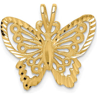 14K Yellow Gold Butterfly Pendant with Diamond-Cut Texture by Oro Pregiato
