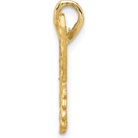 14K Yellow Gold Butterfly Pendant with Diamond-Cut Texture by Oro Pregiato