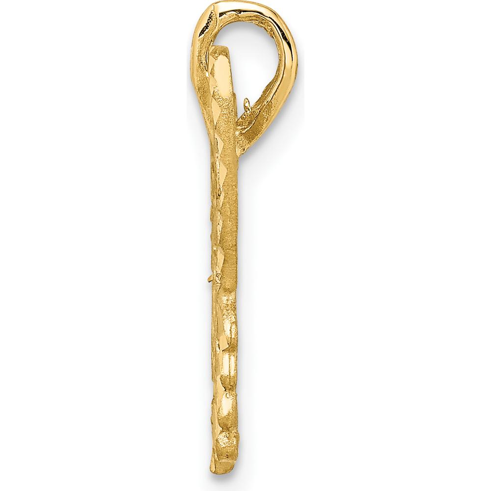 14K Yellow Gold Butterfly Pendant with Diamond-Cut Texture by Oro Pregiato