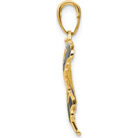 14K Yellow Gold Butterfly Pendant with Multicolored Enamel Accents - 24mm x 31mm by Oro Pregiato
