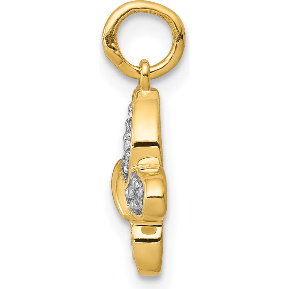 14K Yellow Gold Butterfly Pendant with Round Diamonds - 0.04 Carat Total Diamond Weight by Monteluci Fine Jewelry