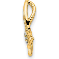 14K Yellow Gold Butterfly Slide Pendant with 3 Round Diamonds - 0.048 Carat Total Diamond Weight by Oro Pregiato