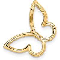 14K Yellow Gold Butterfly Slide Pendant with 3 Round Diamonds - 0.048 Carat Total Diamond Weight by Oro Pregiato