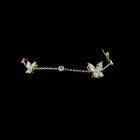 14K Yellow Gold Butterfly Station Bracelet with Marquise and Round Cut Lab Diamonds - 2.41 Carat Total Diamond Weight - Covaloro Fine Jewelry