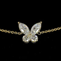 14K Yellow Gold Butterfly Station Bracelet with Marquise and Round Cut Lab Diamonds - 2.41 Carat Total Diamond Weight - Covaloro Fine Jewelry