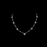 14K Yellow Gold Butterfly Station Necklace with Marquise and Round Lab Diamonds - 3.49 Carat Total Diamond Weight - Covaloro Fine Jewelry