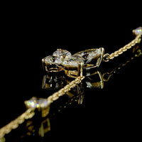 14K Yellow Gold Butterfly Station Necklace with Marquise and Round Lab Diamonds - 3.49 Carat Total Diamond Weight - Covaloro Fine Jewelry