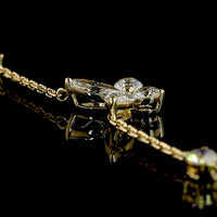14K Yellow Gold Butterfly Station Necklace with Marquise and Round Lab Diamonds - 3.49 Carat Total Diamond Weight - Covaloro Fine Jewelry