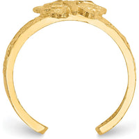 14K Yellow Gold Butterfly Toe Ring with Polished Finish - Elegant Design by Oro Pregiato