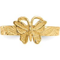 14K Yellow Gold Butterfly Toe Ring with Polished Finish - Elegant Design by Oro Pregiato