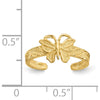 14K Yellow Gold Butterfly Toe Ring with Polished Finish - Elegant Design by Oro Pregiato
