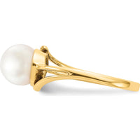 14K Yellow Gold Bypass Ring with 7.5mm Cultured Pearl by Monteluci Fine Jewelry