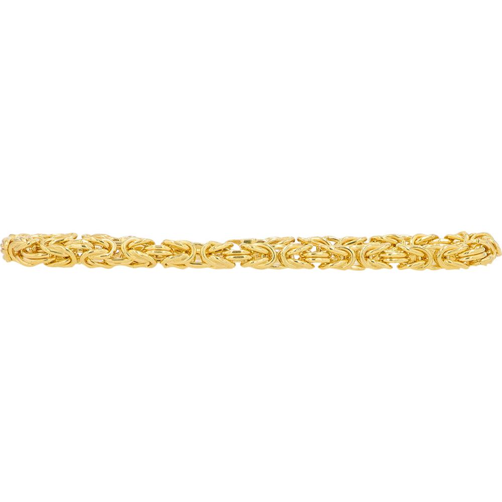 14K Yellow Gold Byzantine Bracelet - 9.60 Gram 3mm Width, 7.5" Length