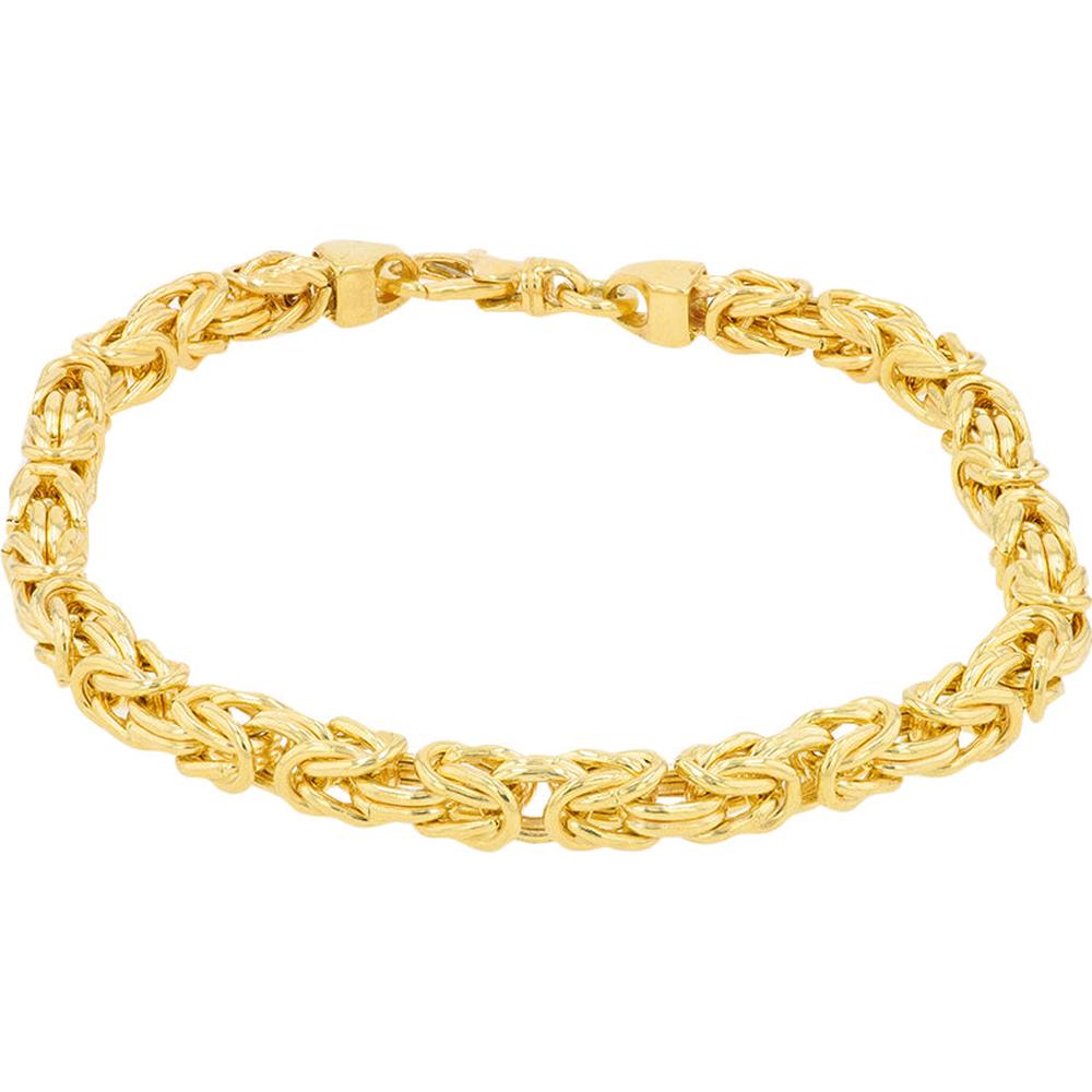 14K Yellow Gold Byzantine Bracelet - 9.60 Gram 3mm Width, 7.5" Length