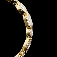 14K Yellow Gold C-Hoop Earrings with Bezel-Set Mixed Shape Lab Diamonds (Marquise, Emerald, Oval, Brilliant) - 4.95 Carat Total Diamond Weight - Covaloro Fine Jewelry