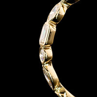 14K Yellow Gold C-Hoop Earrings with Bezel-Set Mixed Shape Lab Diamonds (Marquise, Emerald, Oval, Brilliant) - 4.95 Carat Total Diamond Weight - Covaloro Fine Jewelry