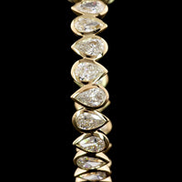14K Yellow Gold C-Hoop Earrings with Bezel Set Pear Shaped Lab Diamonds - 2.74 Carat Total Weight (E-F Color, VS1 Clarity) - Covaloro Fine Jewelry