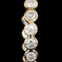 14K Yellow Gold C-Hoop Earrings with Bezel Set Round Lab Diamonds - 2.87 Carat Total Diamond Weight - Covaloro Fine Jewelry