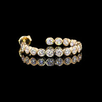 14K Yellow Gold C-Hoop Earrings with Bezel Set Round Lab Diamonds - 2.87 Carat Total Diamond Weight - Covaloro Fine Jewelry
