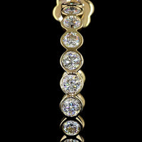 14K Yellow Gold C-Hoop Earrings with Bezel Set Round Lab Diamonds - 3.35 Carat Total Diamond Weight - Covaloro Fine Jewelry