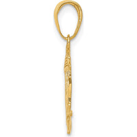 14K Yellow Gold Cable Car Charm Pendant with Textured Finish - 21.5mm Length by Oro Pregiato