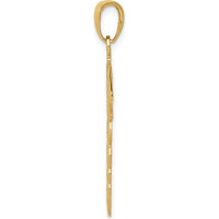 14K Yellow Gold Caduceus Pendant - Polished & Textured Back by Oro Pregiato