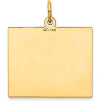 14K Yellow Gold Calendar Pendant - Engravable Charm 26mm Length by Oro Pregiato