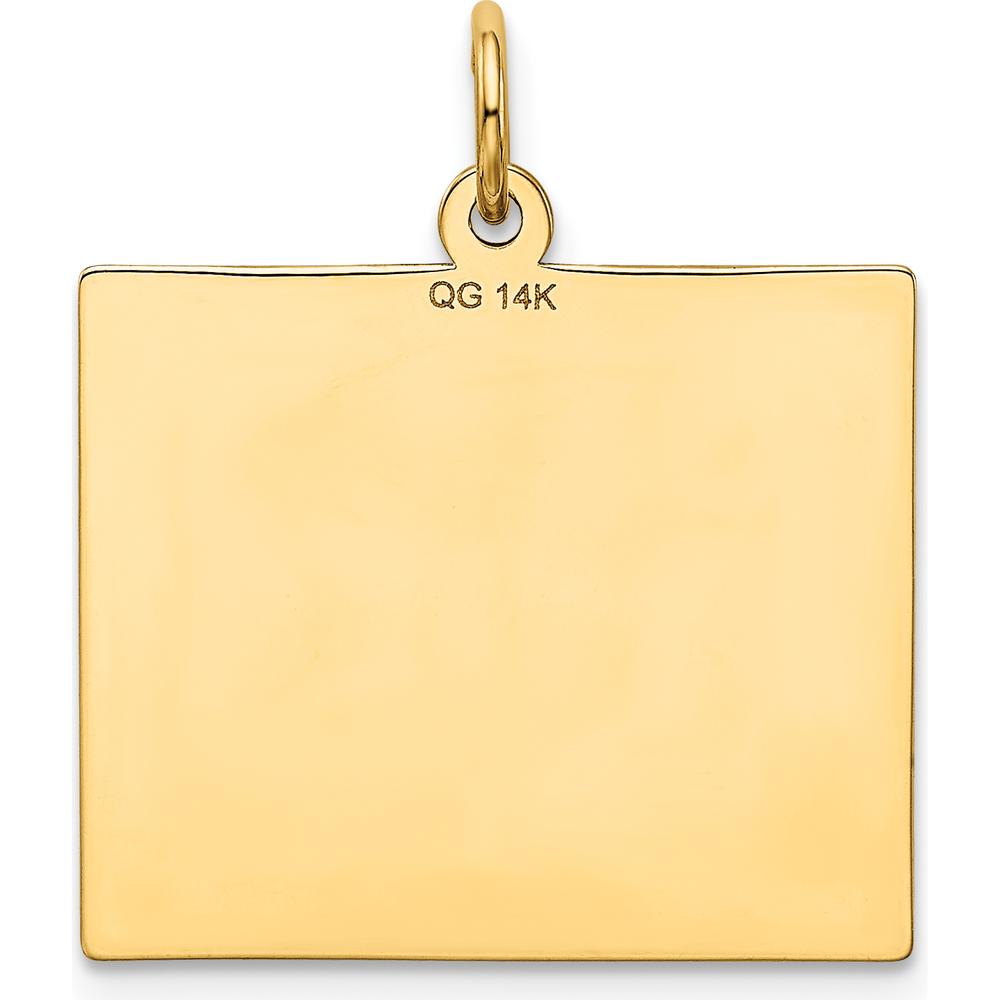 14K Yellow Gold Calendar Pendant - Engravable Charm 26mm Length by Oro Pregiato